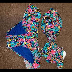 floral printed two piece bikini